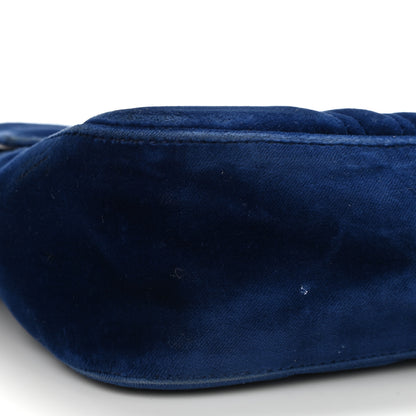 Gucci Velvet Matelasse Medium GG Marmont Shoulder Bag Cobalt Blue 9 of 14