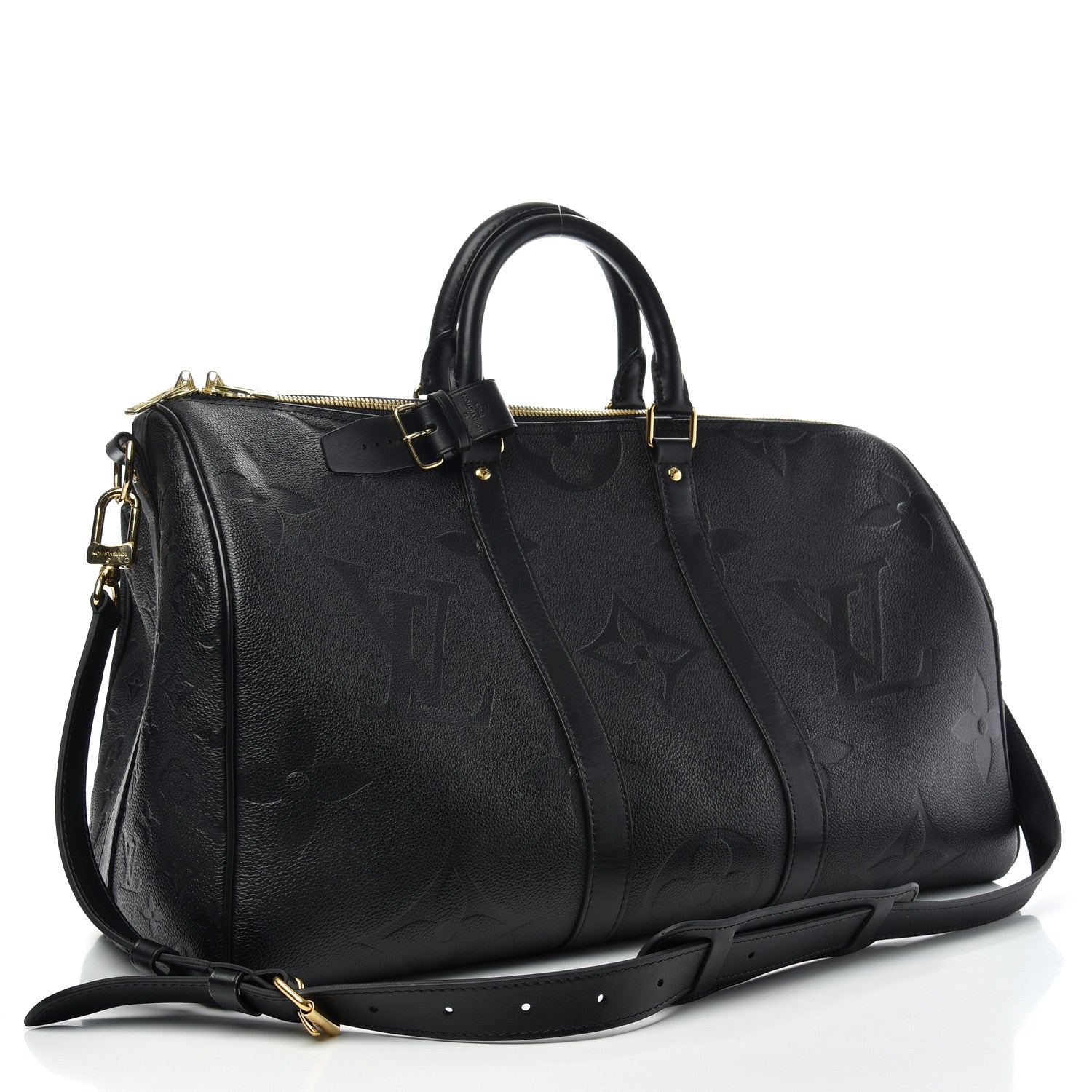 Louis Vuitton Empreinte Monogram Giant Keepall Bandouliere 45 Black 2 of 9