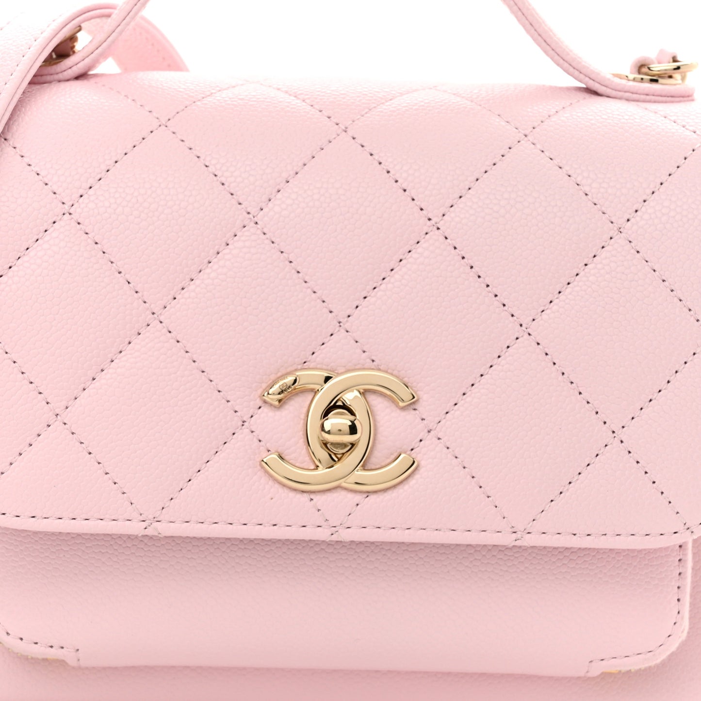 Caviar Quilted Small Business Affinity Flap Light Pink