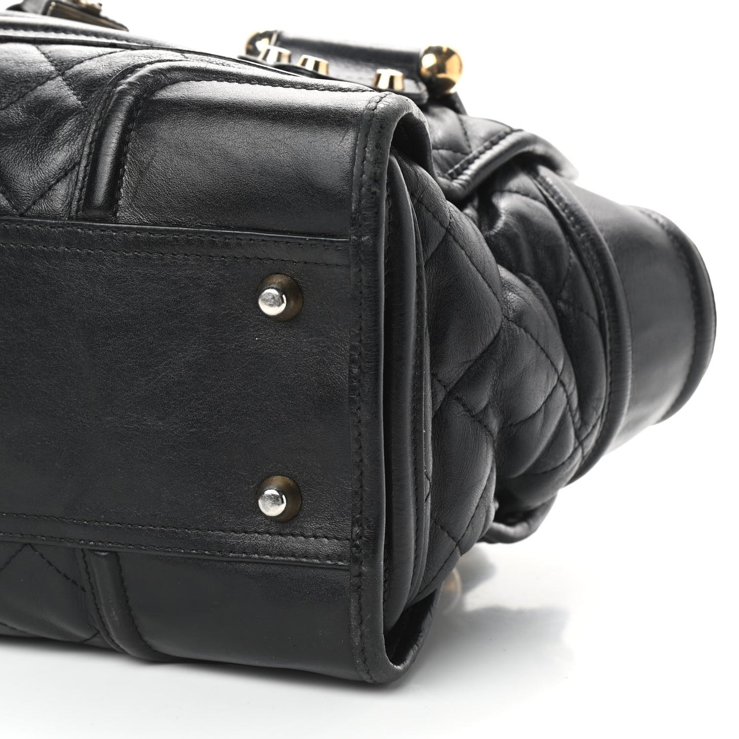 Calfskin Quilted Manor Tote Black