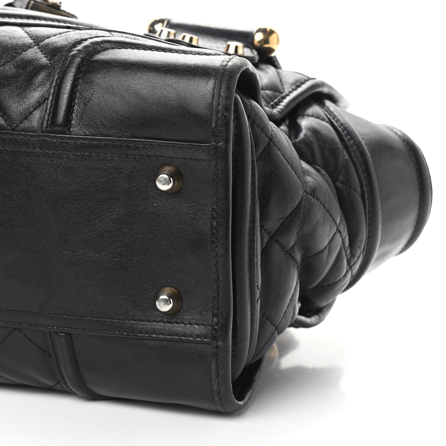 Burberry Calfskin Quilted Manor Tote Black 9 of 11