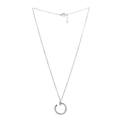 Cartier 18K White Gold Diamond Juste Un Clou Paved Pendant Necklace 3 of 6