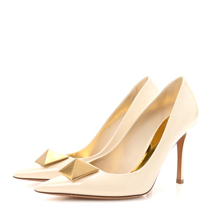 Valentino Garavani Patent Tonal One Stud 100mm Pumps 37.5 White 4 of 10