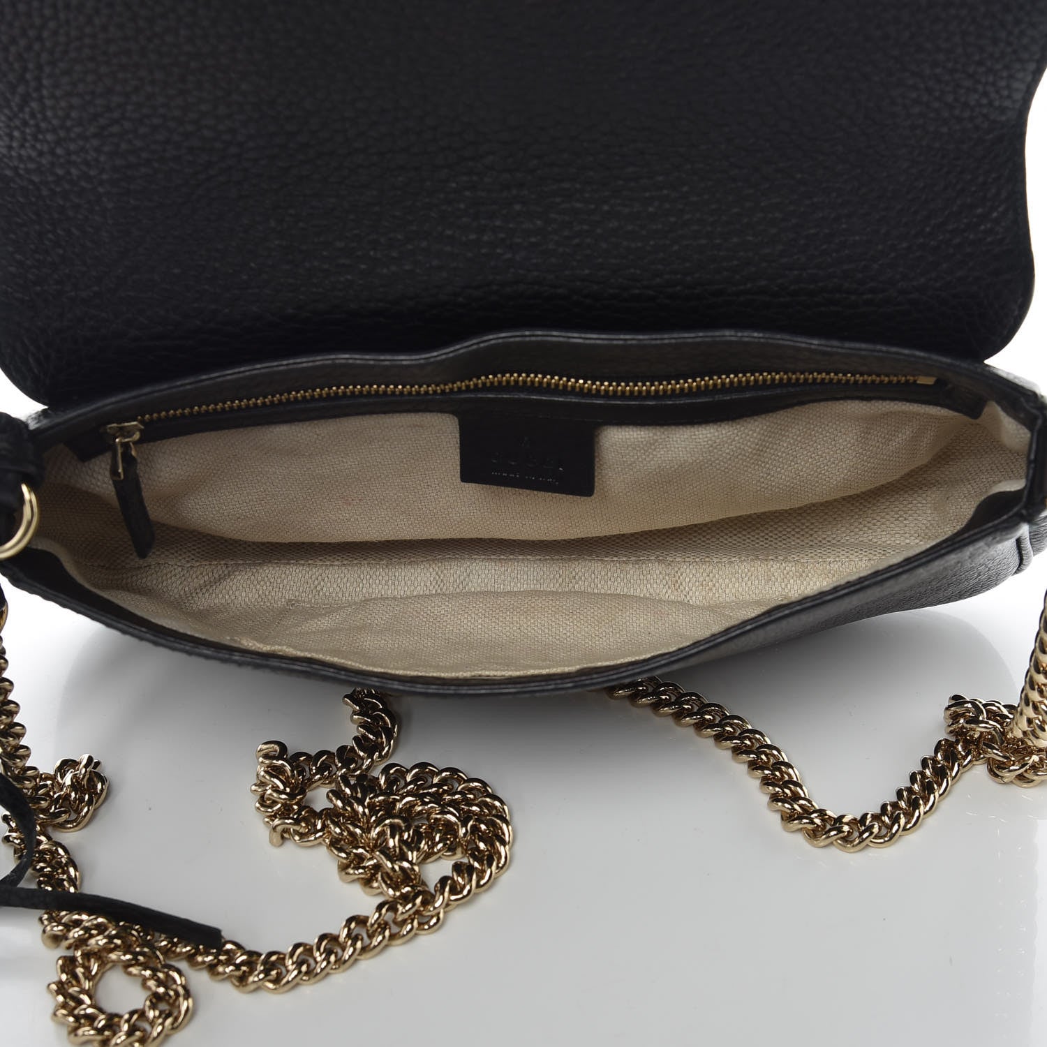 Gucci Pebbled Calfskin Medium Soho Flap Crossbody Black 7 of 10
