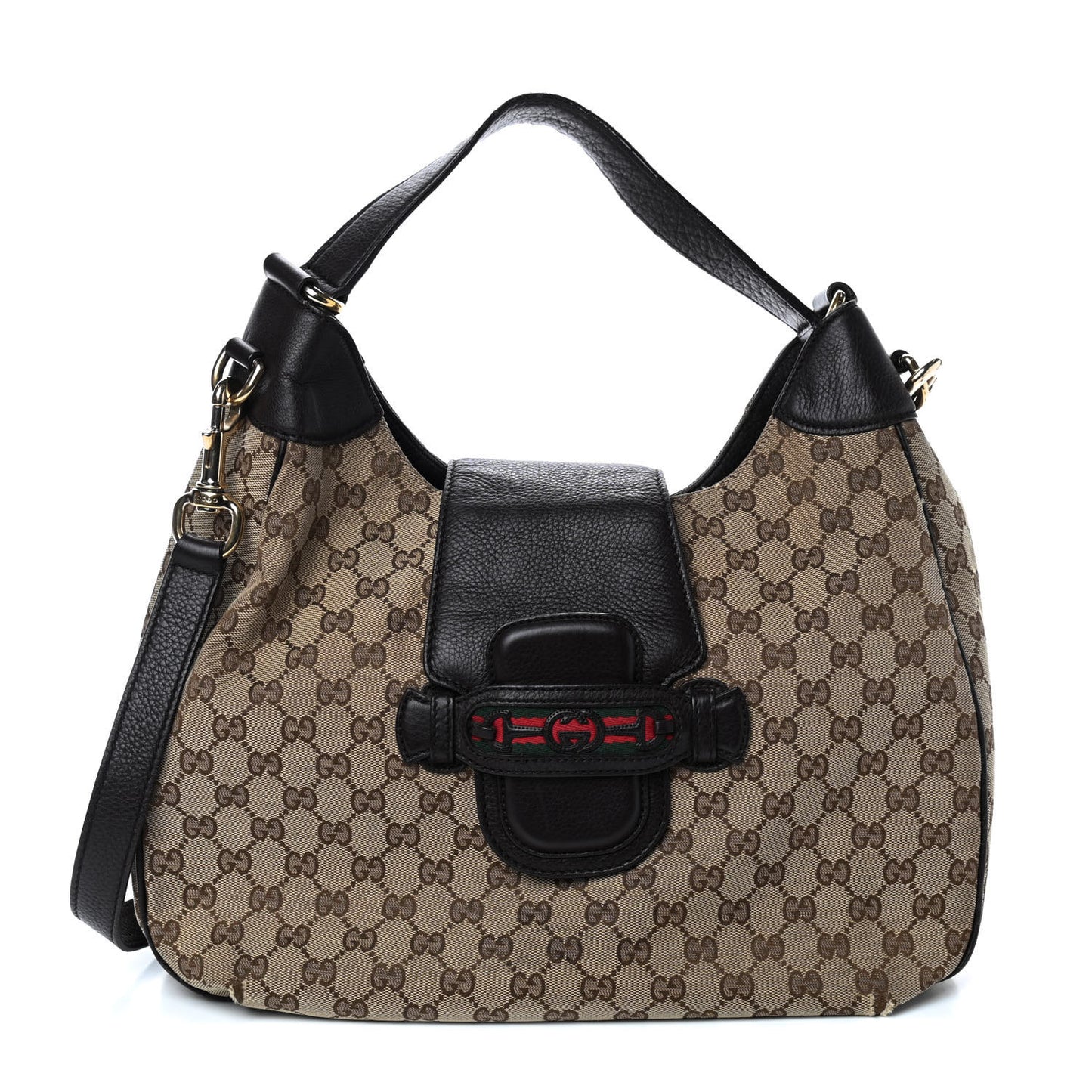 Monogram Web Medium Dressage Hobo Dark Brown