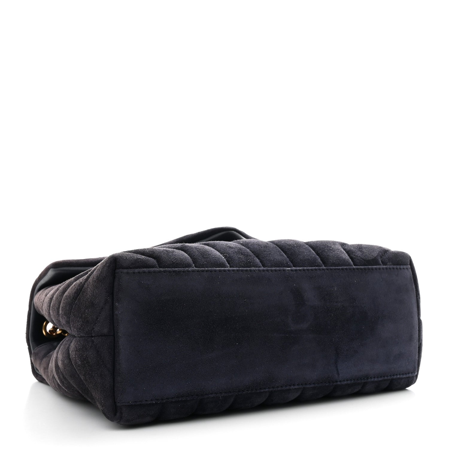 Saint Laurent Suede Calfskin Y Quilted Monogram Small Loulou Chain Satchel Deep Marine 4 of 10