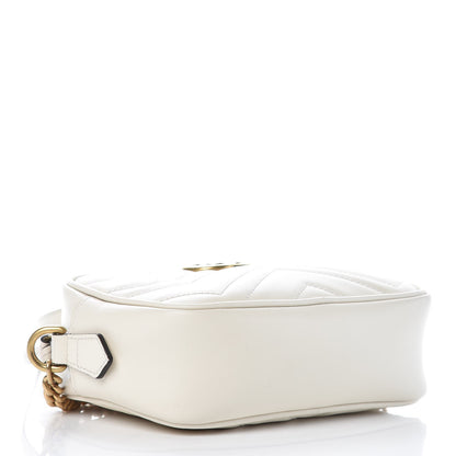 Gucci Calfskin Matelasse Mini GG Marmont Chain Shoulder Bag White 4 of 7
