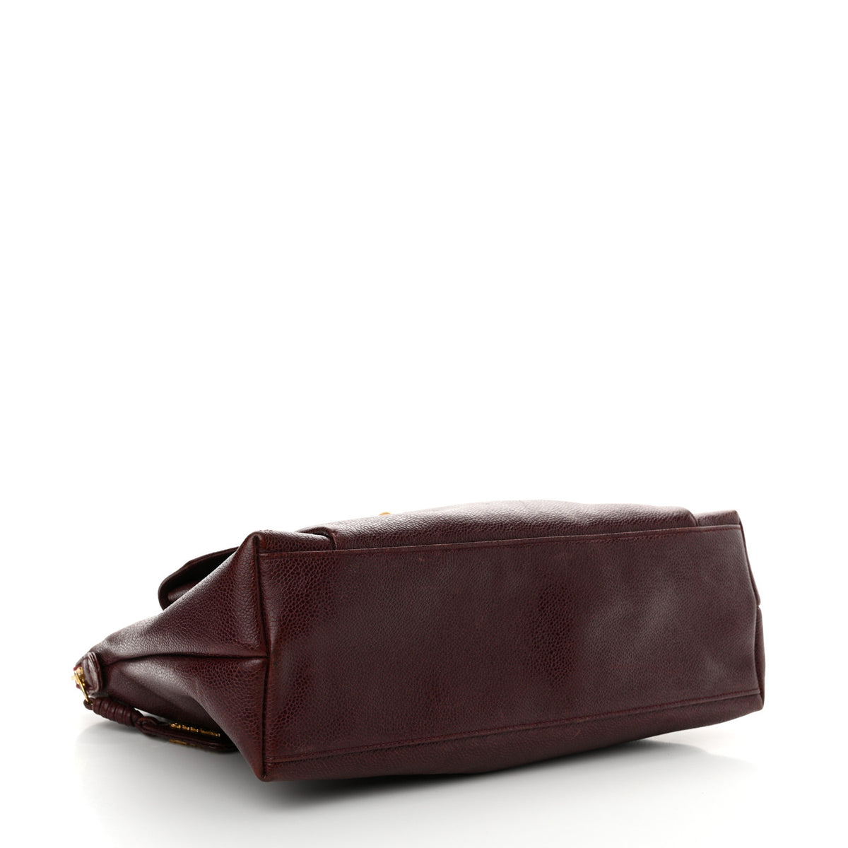 Caviar Flap Shoulder Bag Burgundy