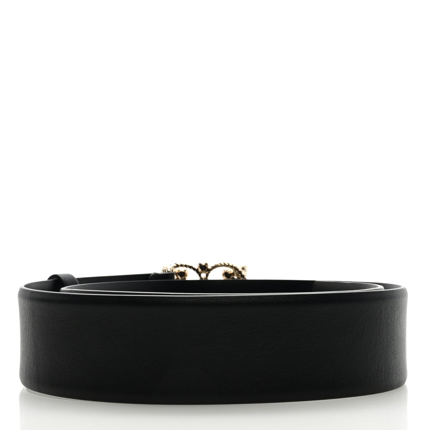 Calfskin Pearl Poured Glass CC Belt 75 30 Black