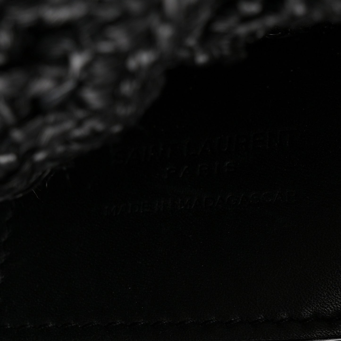 Raffia Calfskin Oxalis Shoulder Bag Black