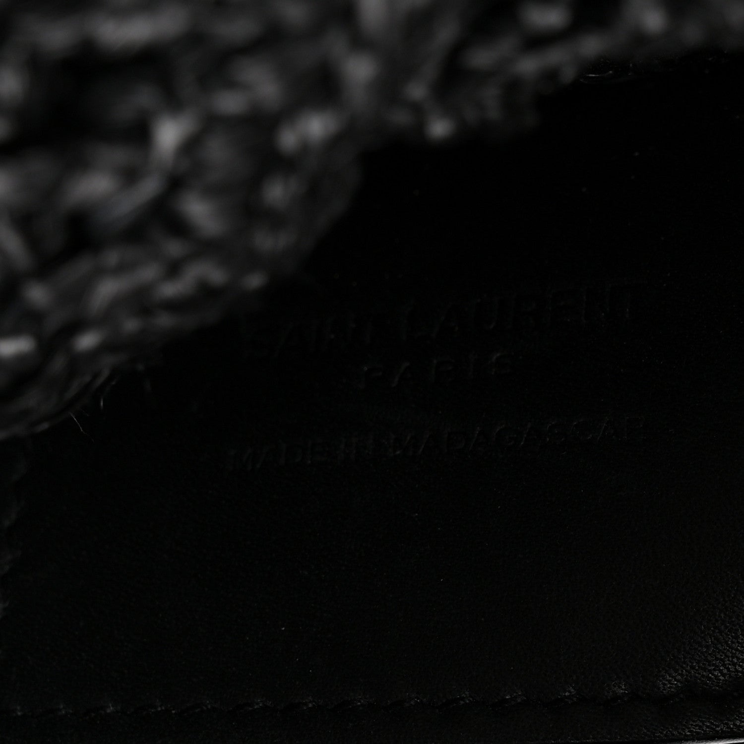Saint Laurent Raffia Calfskin Oxalis Shoulder Bag Black 7 of 10