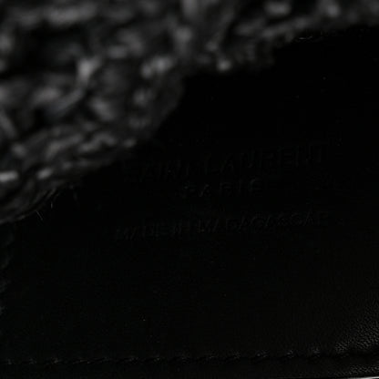 Saint Laurent Raffia Calfskin Oxalis Shoulder Bag Black 7 of 10