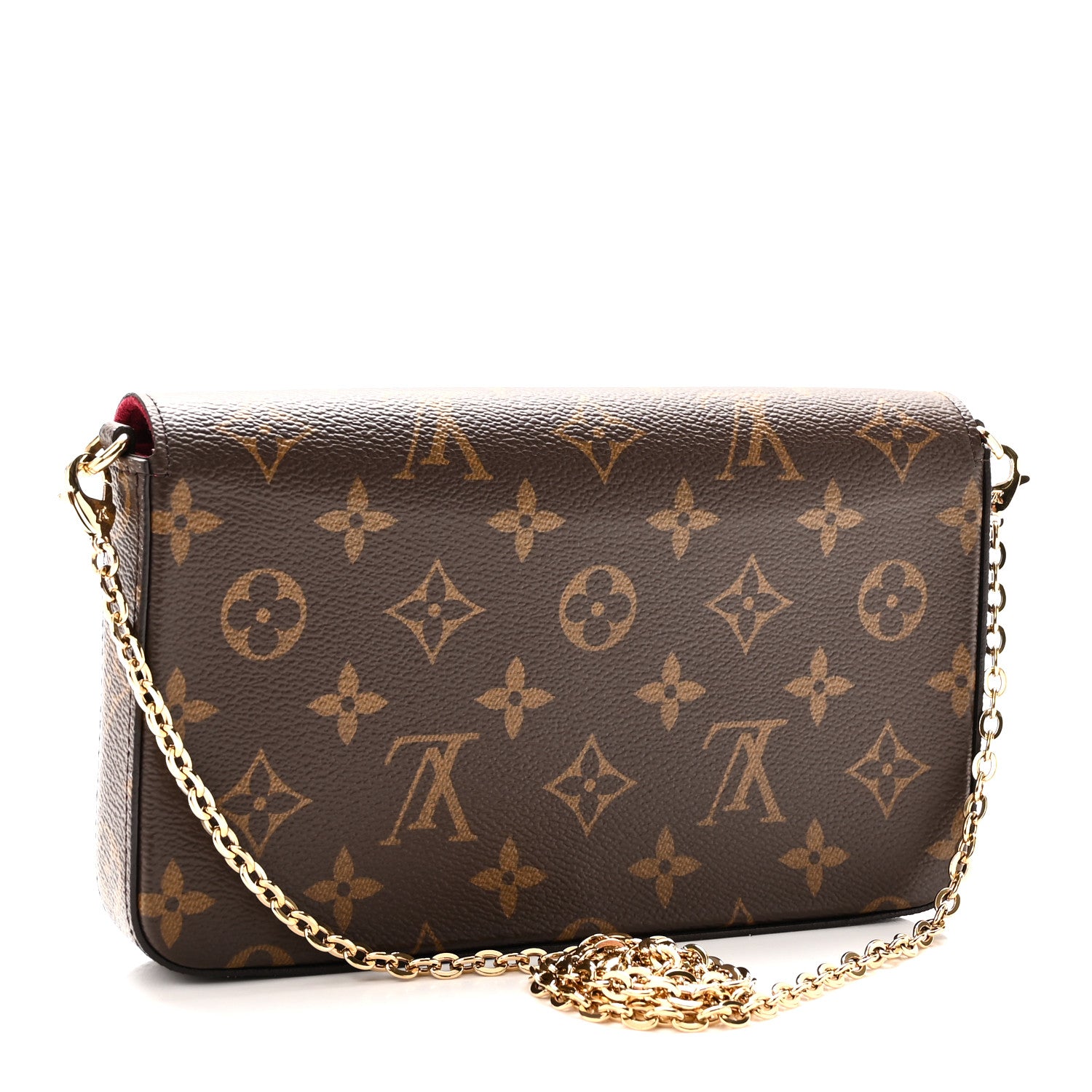 Louis Vuitton Monogram Pochette Felicie Chain Wallet Fuchsia 4 of 10