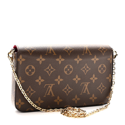 Louis Vuitton Monogram Pochette Felicie Chain Wallet Fuchsia 4 of 10