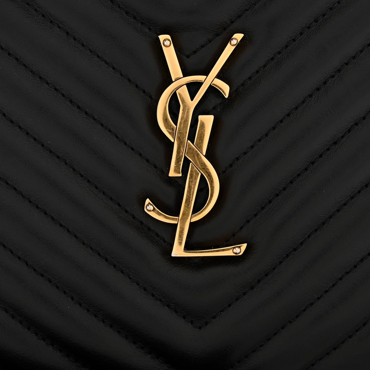 Saint Laurent Calfskin Matelasse Monogram Lou Camera Bag Black 11 of 13