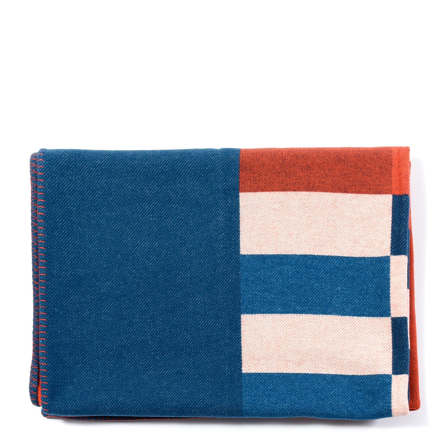 Hermes Wool Cashmere H Casaque Blanket Bleu Grenade 3 of 5