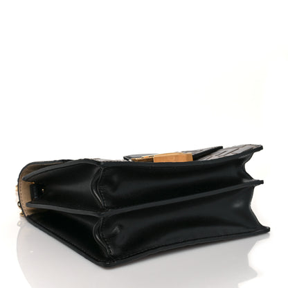 Fendi Vitello Liberty Bi-Color FF 1974 Embossed Small Kan U Shoulder Bag Maya Black 4 of 10