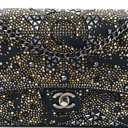 Chanel Oxidized Goatskin Strass Buonasera Medium Flap Dark Blue 8 of 10