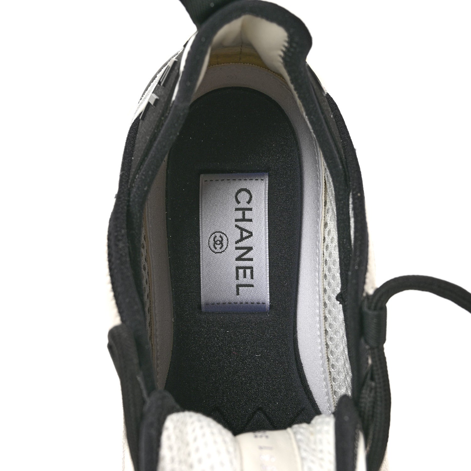Chanel Suede Calfskin Nylon Grosgrain CC Sneakers 38 White 7 of 9