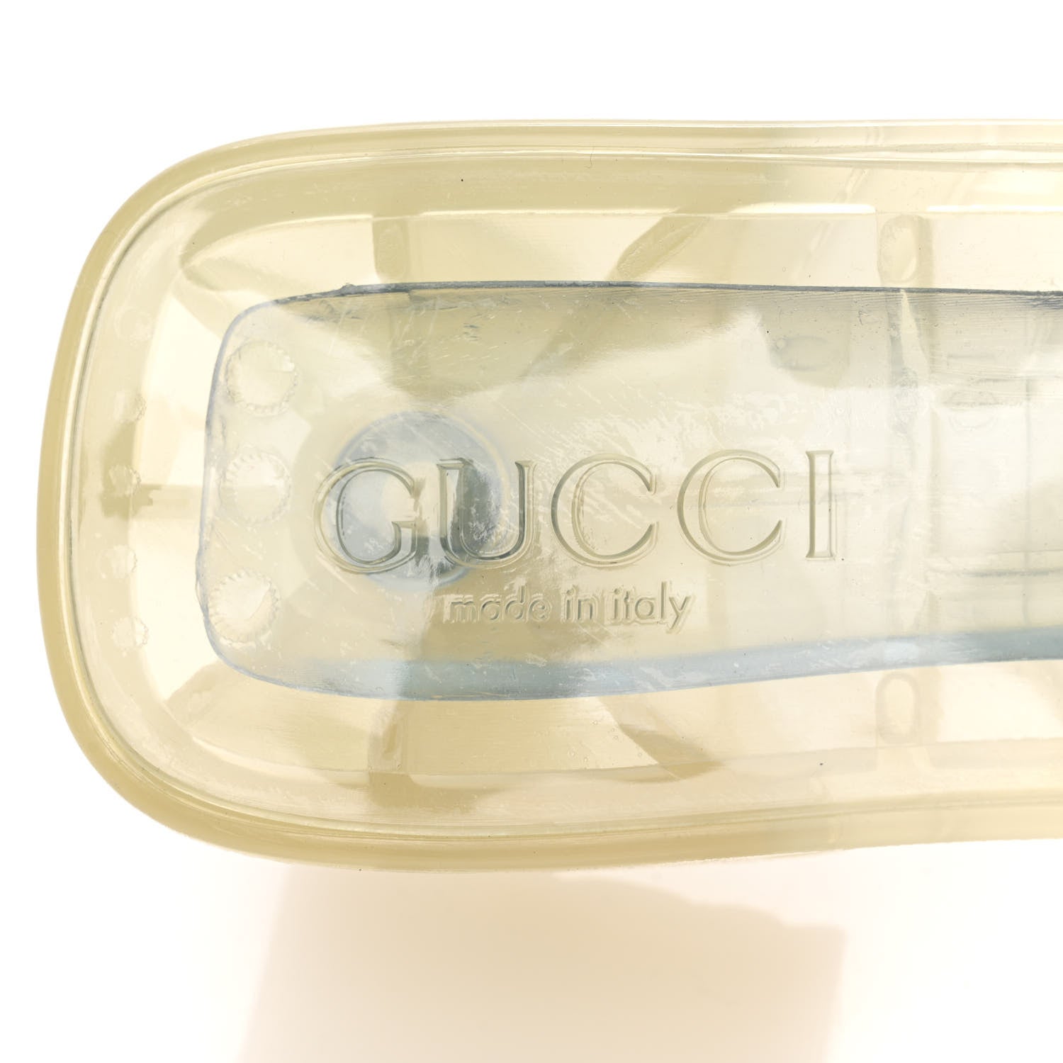 Gucci Rubber Gucci Logo Womens Platform 20/60mm Slide Sandals 37 Transparent 9 of 11