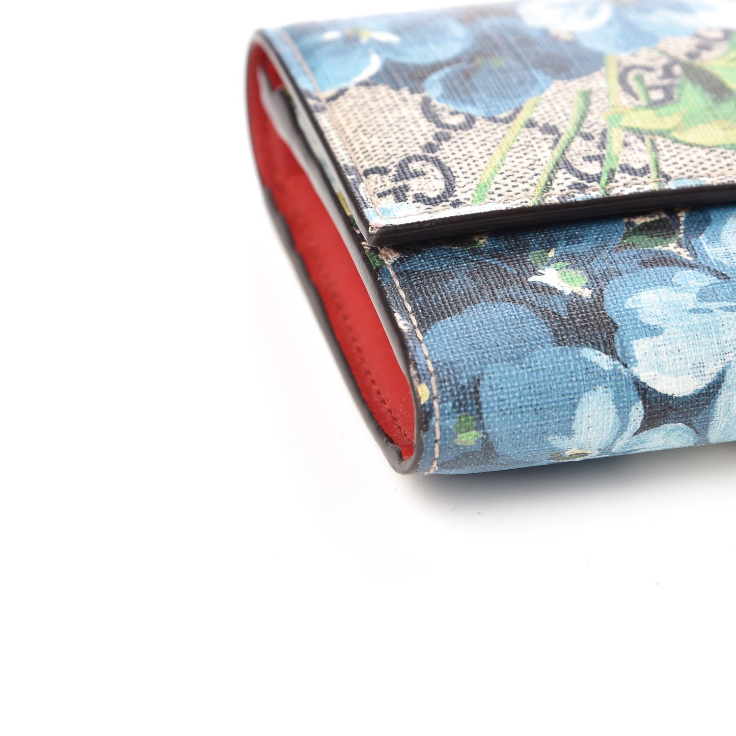 GG Supreme Monogram Blooms Continental Wallet Blue
