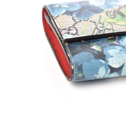 Gucci GG Supreme Monogram Blooms Continental Wallet Blue 8 of 9