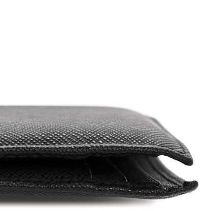 Prada Saffiano Triangle Card Holder Black 9 of 10