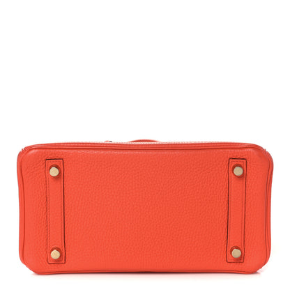 Hermes Taurillon Clemence Birkin 25 Feu 6 of 34