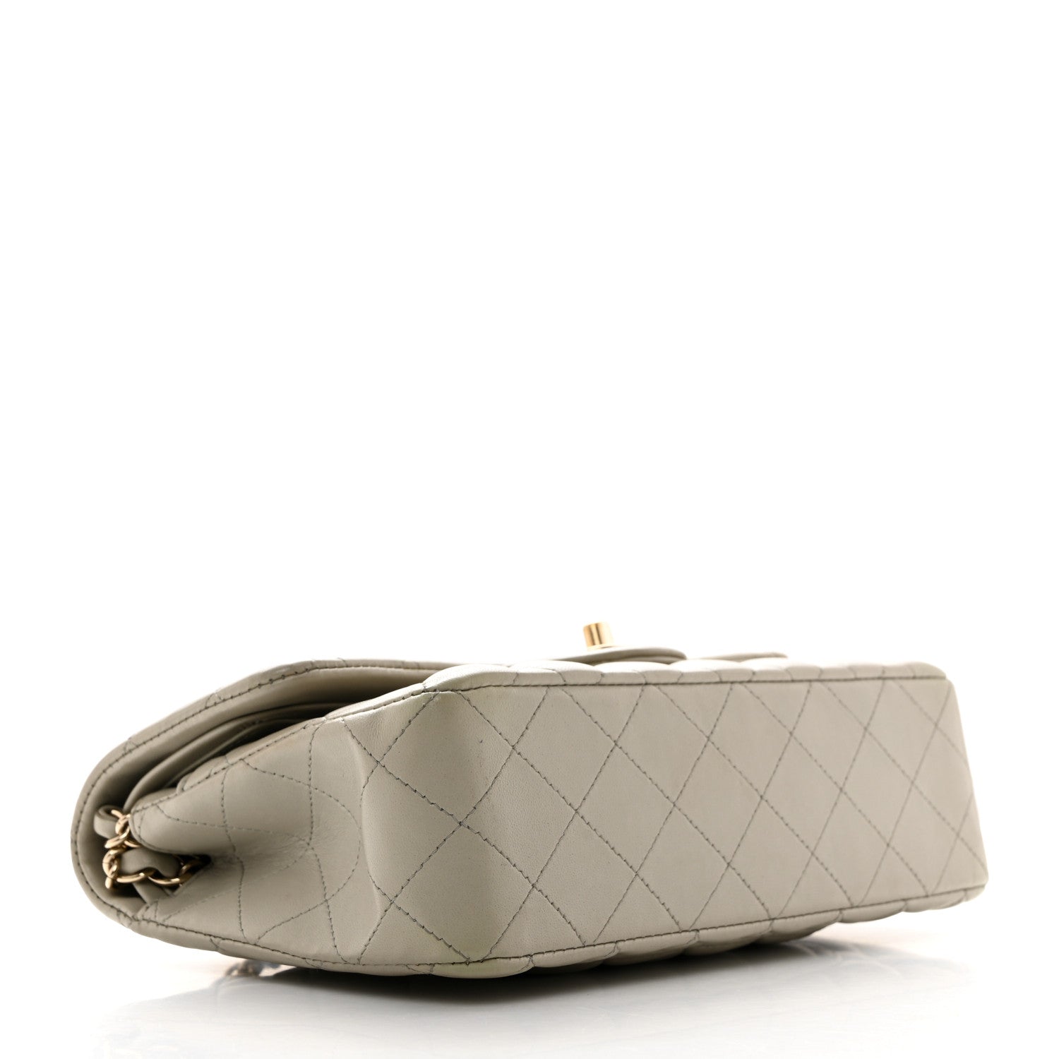 Chanel Lambskin Quilted Small Double Flap Light Grey 4 of 10
