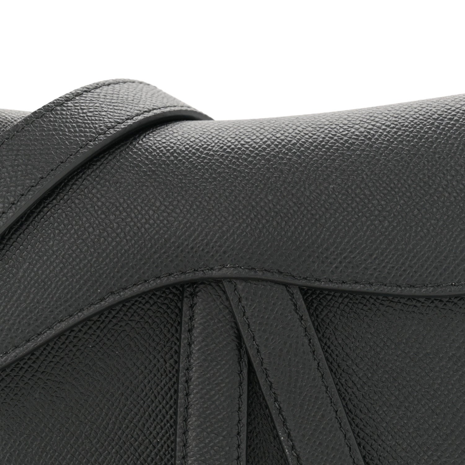 Christian Dior Grained Calfskin Mini Saddle Bag With Strap Black 8 of 11