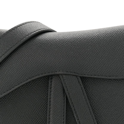 Christian Dior Grained Calfskin Mini Saddle Bag With Strap Black 8 of 11