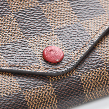 Louis Vuitton Damier Ebene Josephine Wallet Red 8 of 9