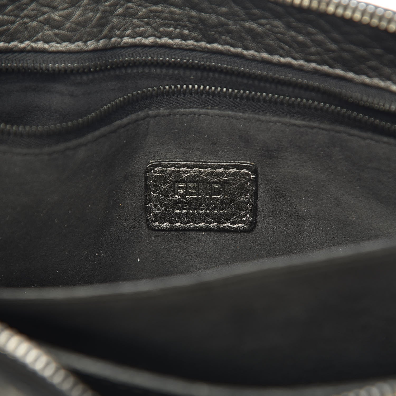 Fendi Cuoio Romano Lux Selleria Monster Eyes Embossed Slim Clutch Asfalto 6 of 9
