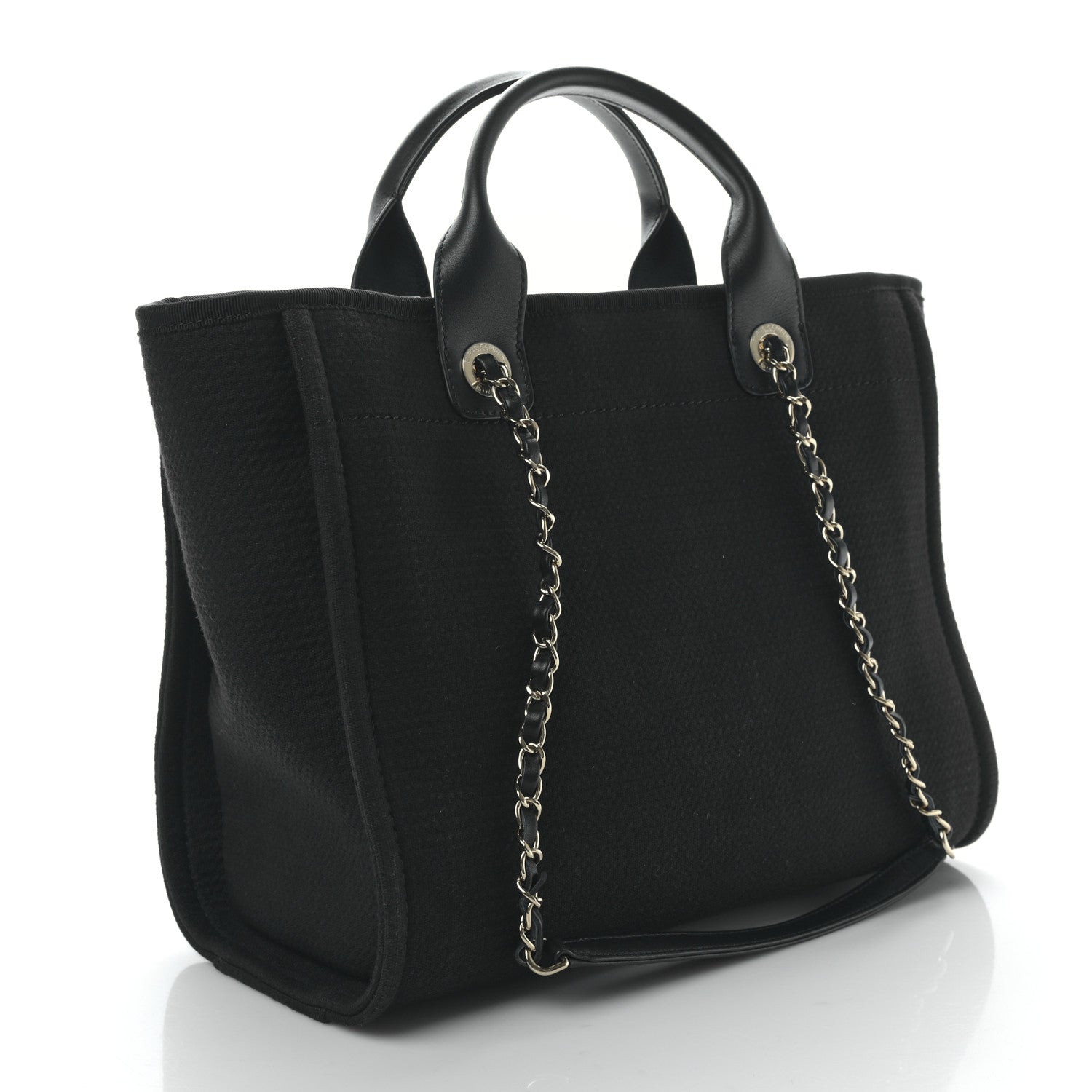 Chanel Mixed Fibers Small Deauville Tote Black 4 of 10
