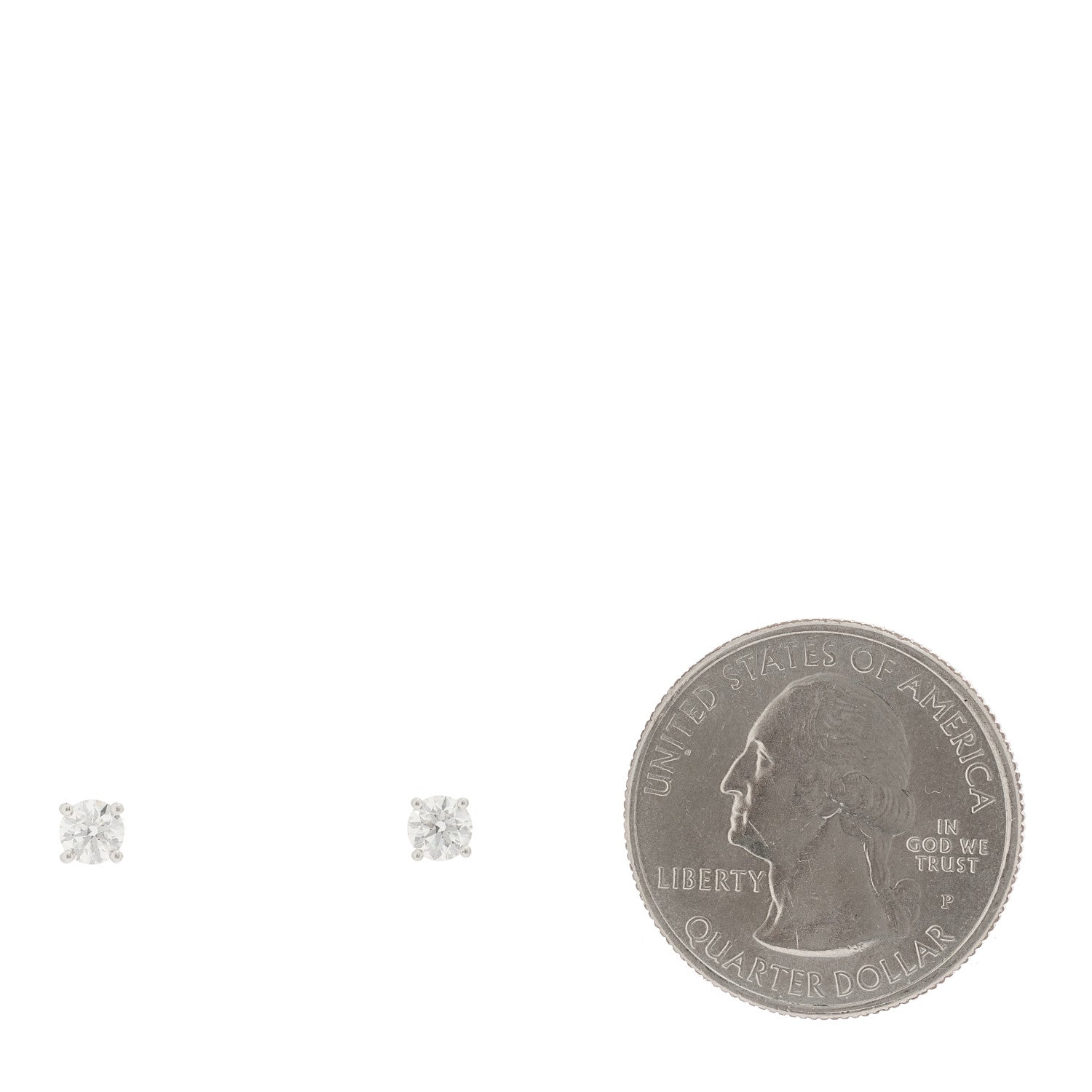 Tiffany Platinum Diamond . 46ctw Solitaire Earrings 2 of 5