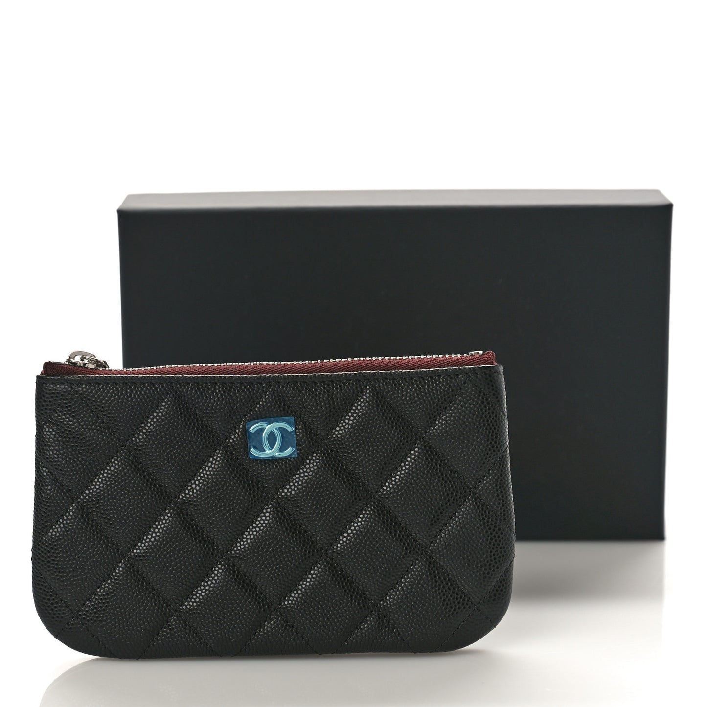 Caviar Quilted Small Cosmetic Case Black