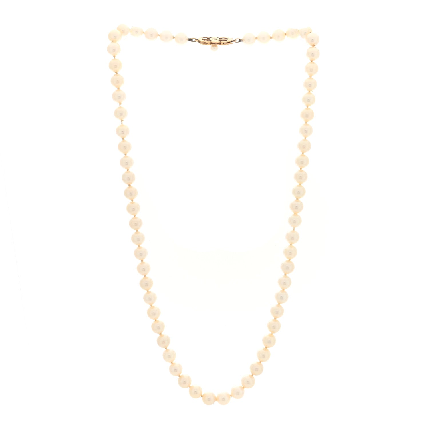 Mikimoto 18K Yellow Gold Akoya Cultured Pearl 6.5-7mm Strand Necklace 3 of 4