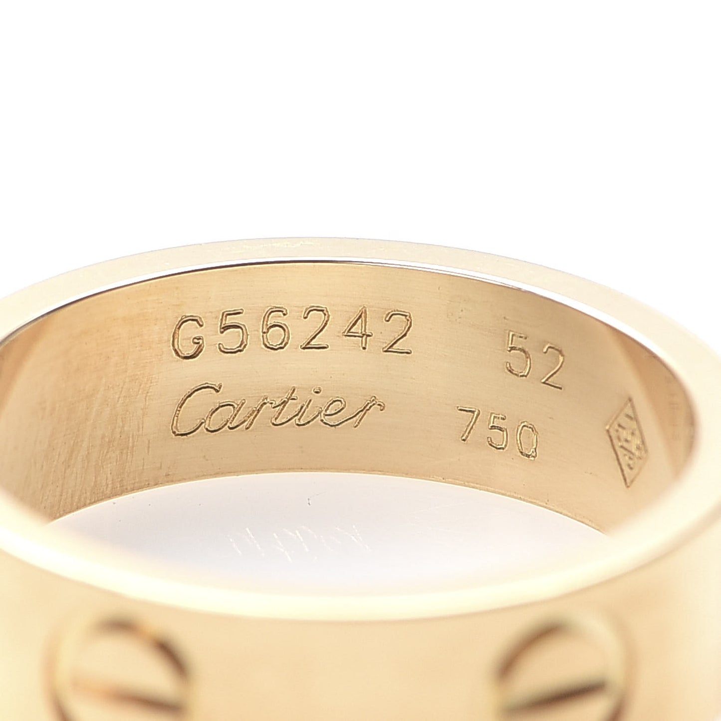 18K Yellow Gold 5.5mm LOVE Ring 52 6