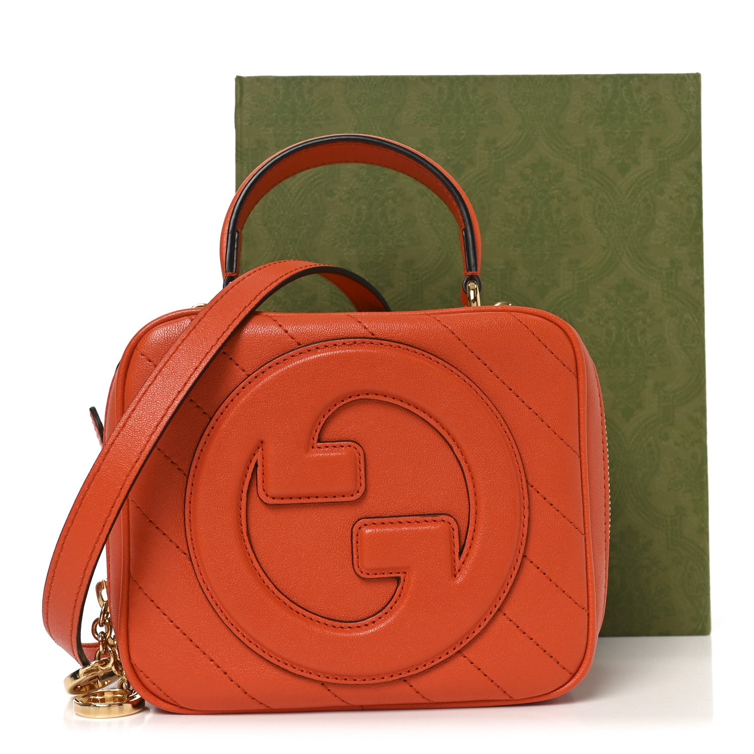Gucci Sakai Be Green Calfskin Diagonal Stitched Blondie Top Handle