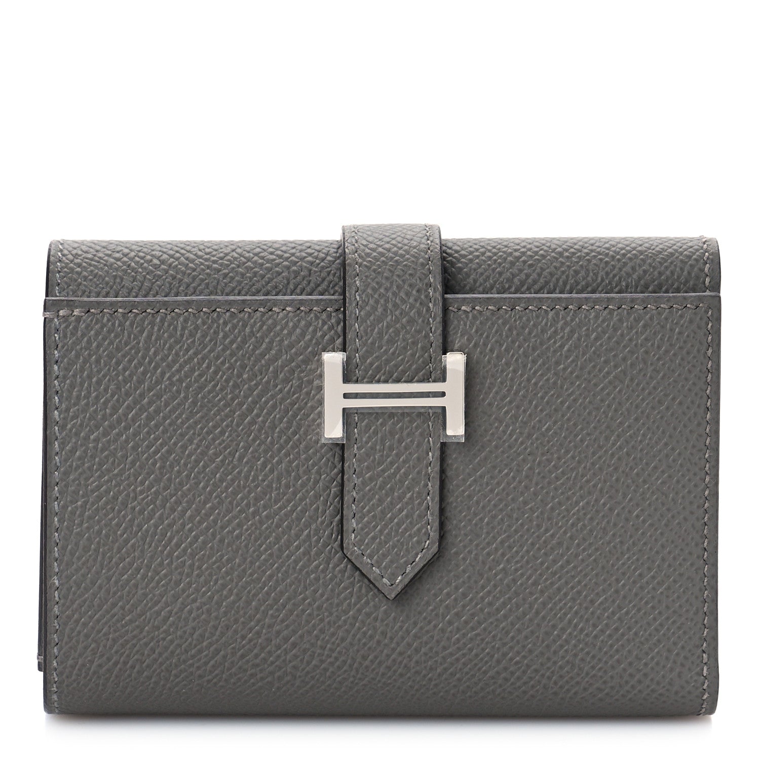Hermes Epsom Tri-Fold Compact Bearn Wallet Gris Meyer 1 of 9