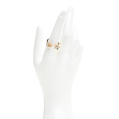 Gucci 18K Yellow Gold Diamond Flora GG Open Ring 56 7.5 2 of 5