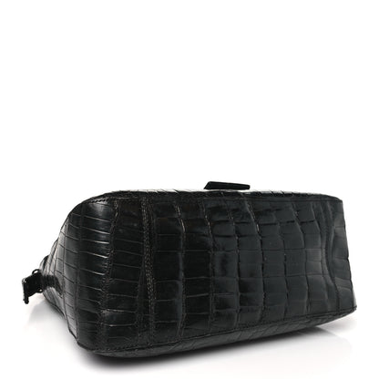 Fendi Crocodile Beaded Gecko Mama Baguette Black 4 of 11