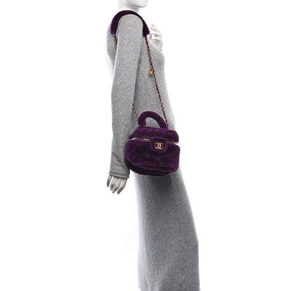 Chanel Shearling Lambskin Quilted Small Vanity Case Purple 3 of 12