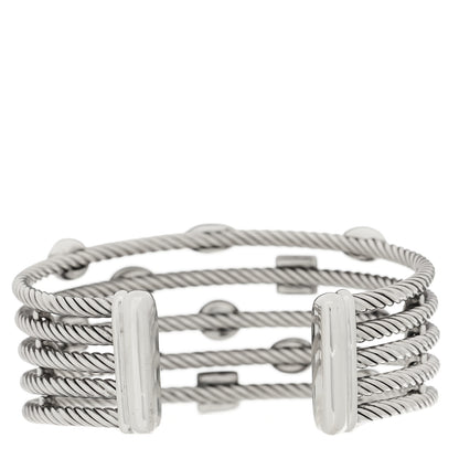 David Yurman Sterling Silver Diamond Hematite Black Onyx Five Row Confetti Cuff Bracelet 2 of 3