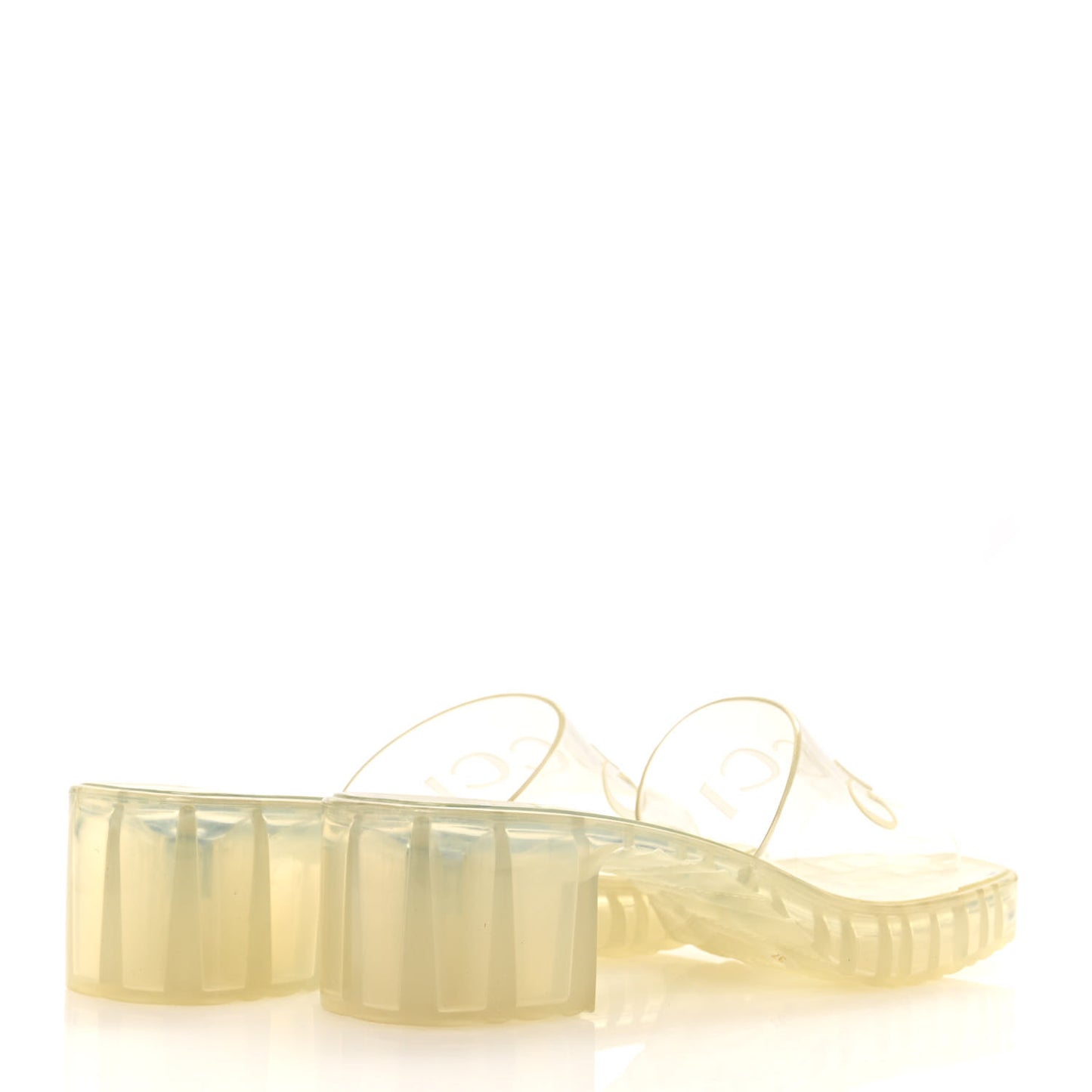 Rubber Gucci Logo Womens Platform 20/60mm Slide Sandals 37 Transparent