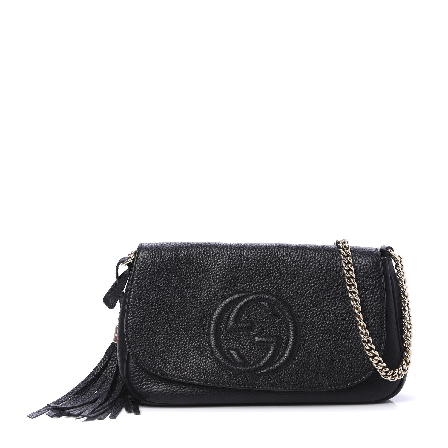Gucci Pebbled Calfskin Medium Soho Flap Crossbody Black 1 of 10