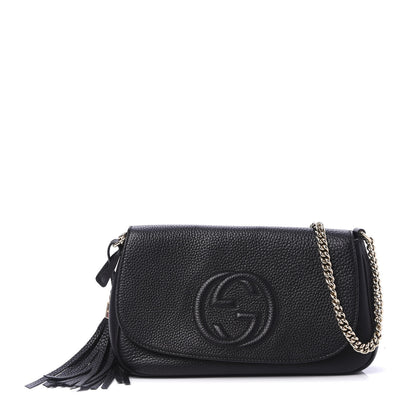 Gucci Pebbled Calfskin Medium Soho Flap Crossbody Black 1 of 10