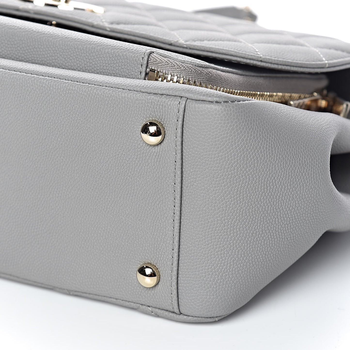 Caviar Quilted Large Business Affinity Flap Grey