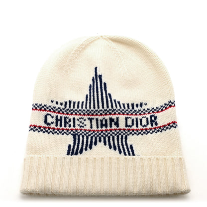 Christian Dior Cashmere Wool D-White Beanie White 1 of 5