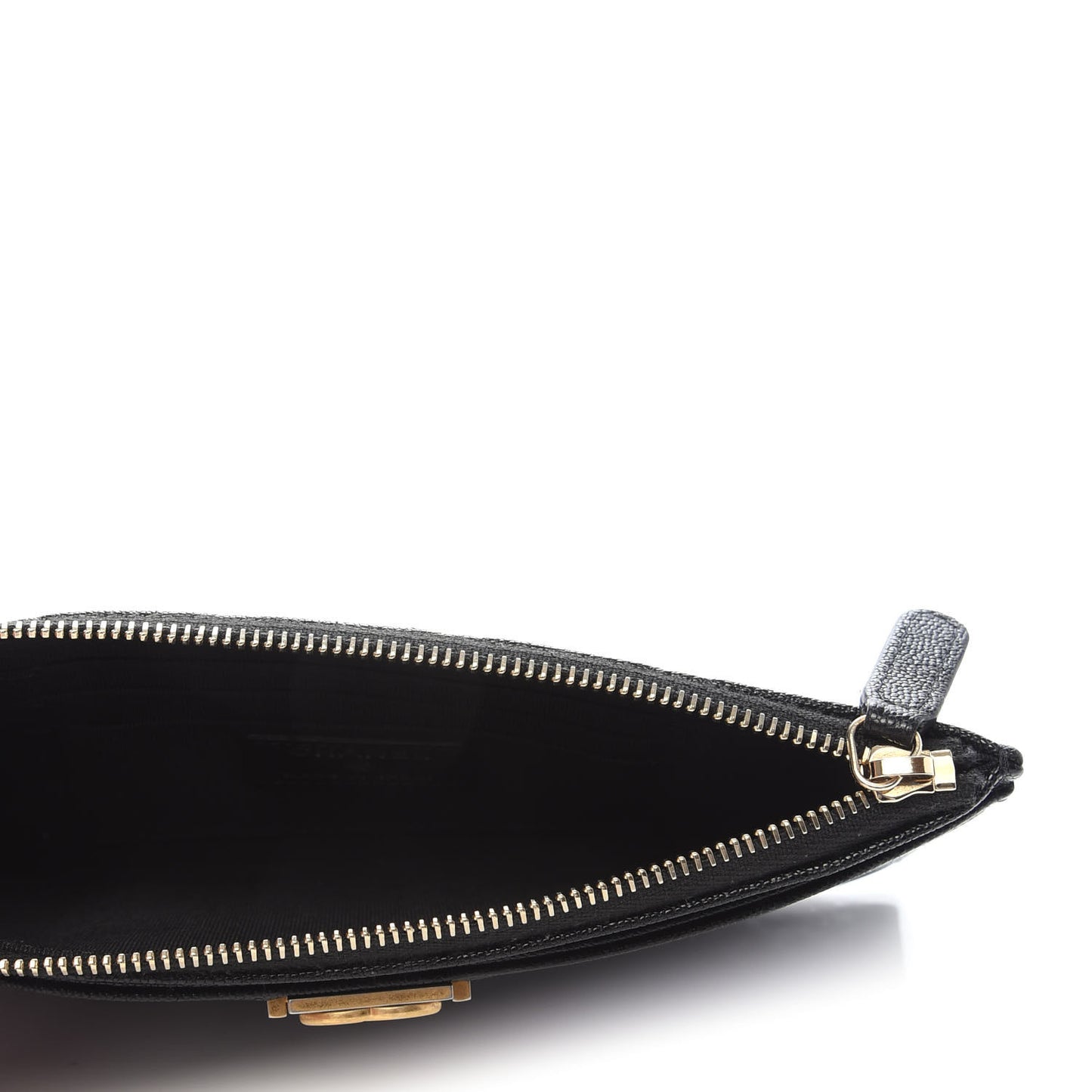 Caviar Quilted Classic Zip Boy Pouch Black